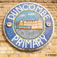 Duncombe Primary School plaque - mosaic + clay